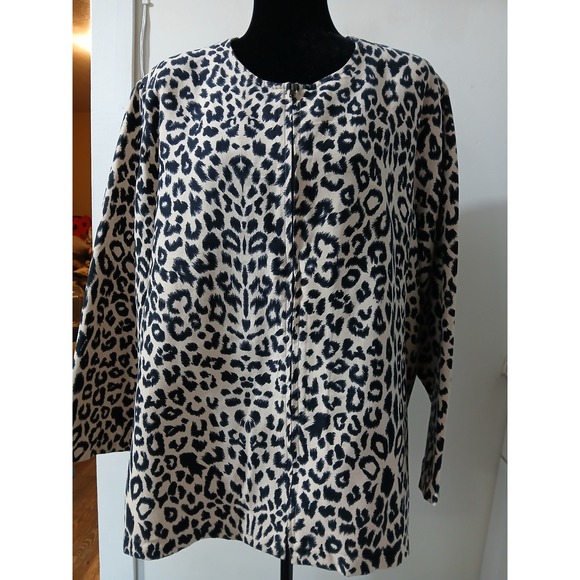 C.D. Daniels Jackets & Blazers - CD Daniels Women Leopard Print Zipper Jacket Suede Like 2X
